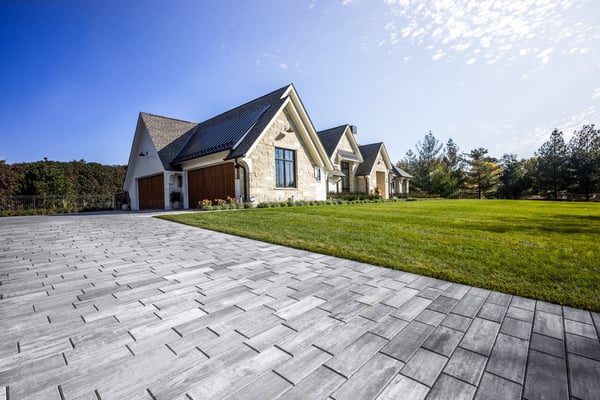 Transitional Plank-Style Driveway