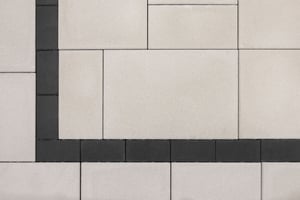 Monochromatic: <a href="https://hub.countymaterials.com/products/grand-discover-pavers">Grand DISCOVER PAVERS</a> in Vision, <a href="https://hub.countymaterials.com/products/elements-paving-stones">ELEMENTS Paving Stones 4x8</a> in Reflection, <a href="https://hub.countymaterials.com/products/elements-paving-stones">ELEMENTS Paving Stones 8x16</a> in Vision
