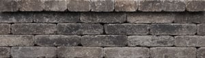 Rustic: <a href="https://hub.countymaterials.com/products/summit-stone-landscape-units">Summit Stone Landscape Units (Tumbled)</a> in Timeless with <a href="https://hub.countymaterials.com/products/wall-pillar-caps">cap</a> in Timeless
